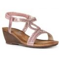 Lilley Womens Pink Diamante Wedge Sandal