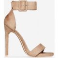 Usha Barely There Heel In Nude Faux Suede, Nude
