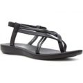 Lilley Womens Black Strappy Moulded Flat Sandal