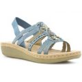 Earth Spirit Womens Blue Wedge Sandal