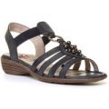 Relife Womens Black Strappy Heeled Sandal