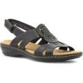Clarks Womens Black Leather Casual Sandal