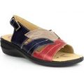 Shoe Tree Womens Red And Blue Comfort Wedge Sandal