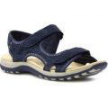 Earth Spirit Womens Leather Sporty Sandal in Navy