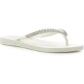 Lilley Womens White Moulded Diamante Toe Post
