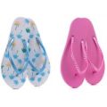 Pink and Blue Palm Printed Twin Pack Flip Flops
