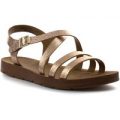 Heavenly Feet Womens Gold Cross Strap Sandal