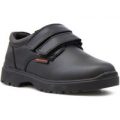 Macadam Boys Black Leather Touch Fasten Shoe