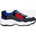 Kim Chunky Trainer In Red And Blue, Blue