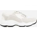 Kim Chunky Trainer In White and Grey, White