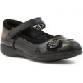 Walkright Girls Leather Shoe in Black