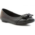 Lilley Girls Black Bow Ballerina with Patent Trim