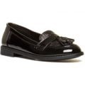Lilley Girls Black Patent Loafer Shoe with Tassel
