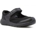 Lilley Girls Black Mesh Touch Fasten Shoe