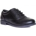 Lilley Girls Lace Up Brogue Shoe in Black