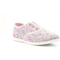 Lilley Girls Grey Floral Slip On Canvas Shoe