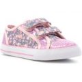 Walkright Girls Pink Floral Touch Fasten Canvas