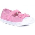 Walkright Girls Pink Easy Fasten Canvas with Bow