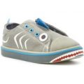 Buckle My Shoe Kids Grey and Blue Slip On Canvas