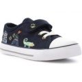 Walkright Kids Navy Embroidered Riptape Canvas