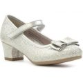 Lilley Sparkle Girls Silver Shoe with Bow