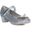 Lilley Sparkle Girls Glitter Party Heels in Silver