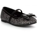 Lilley Sparkle Girls Black Glitter Party Shoe