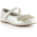 Walkright Girls Silver Easy Fasten Ballerina Shoe