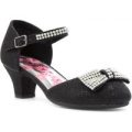 Lilley Sparkle Girls Black Sparkle Party Shoe