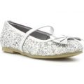 Lilley Sparkle Girls Silver Glitter Ballerina Shoe