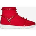 Rocha Studded Detail Trainer In Red Knit, Red