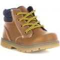 Sprox Boys Lace Up Boot in Brown with Black Trim
