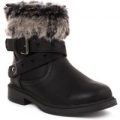 Walkright Girls Faux Fur Ankle Boot in Black