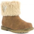 Sprox Girls Brown And Cream Boot with Gold Heart