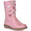 Walkright Girls Pink Butterfly Calf Boot