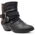 Lilley Girls Black Pull-On Ruched Boot