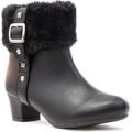 Lilley Girls Black Ankle Boot with Faux Fur