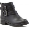 Lilley Girls Black Double Buckle Ankle Boot