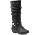 Lilley Girls Black Ruched Calf Boot