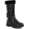 Lilley Girls Black Knee High Boot with Faux Fur