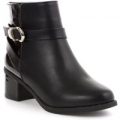 Lilley Girls Black Silver Cross Buckle Ankle Boot