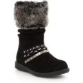 Lilley Girls Black Faux Fur Top Boots