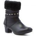 Lilley Girls Faux Fur Top Heeled Ankle Boot
