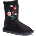 Chatterbox Girls Black Embroidered Slip On Boot