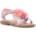 Walkright Girls Pink Cross Strap Glitter Sandal