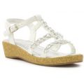 Lilley Girls White Wedge Sandal with Chain Detail
