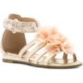 Lilley Girls Pink and Silver Ruffle Flat Sandal