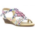 Lilley Girls Pink Floral Strappy Low Wedge Sandal