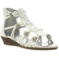Lilley Girls White Beaded Low Wedge Sandal