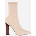 Zina Nude High Ankle Boot, Nude